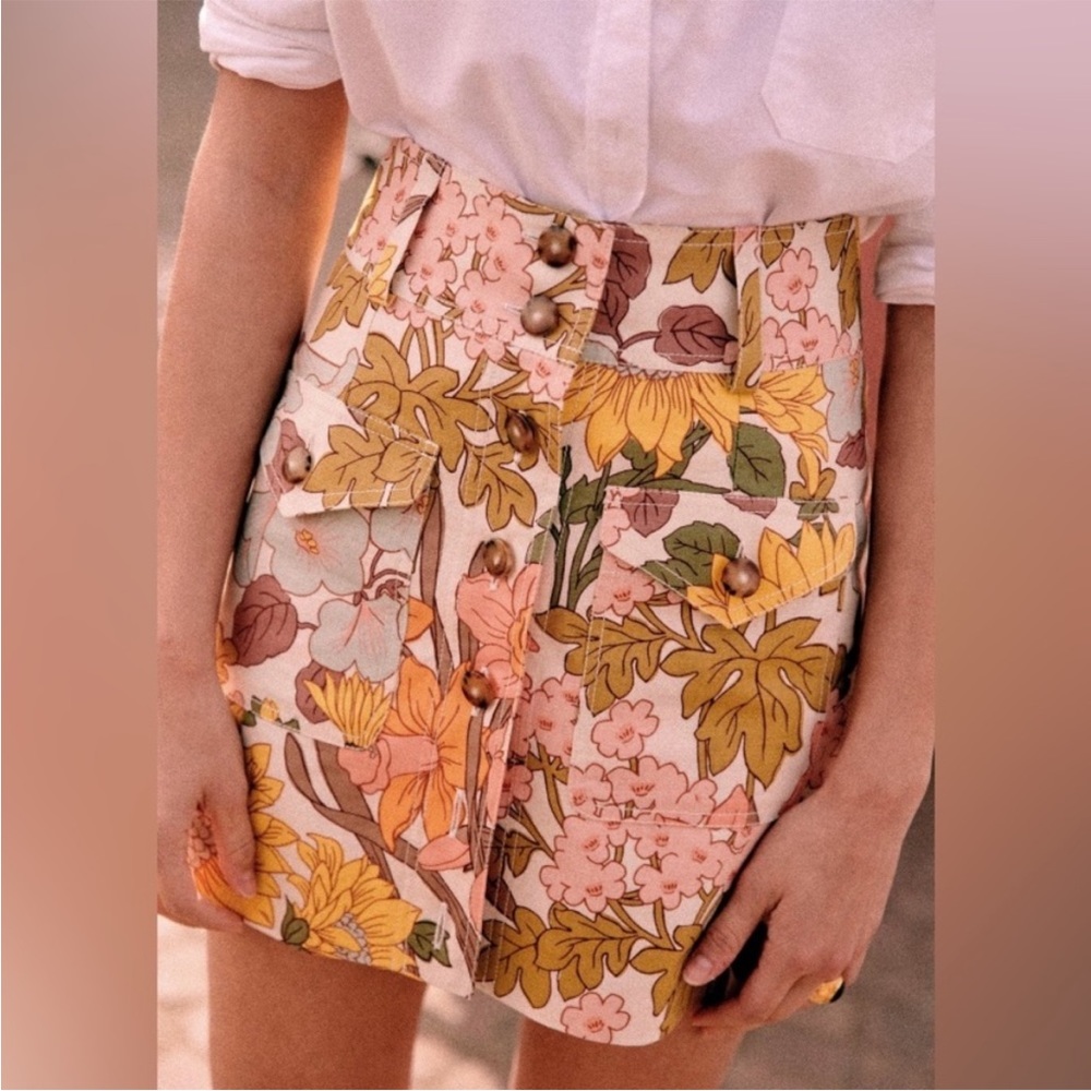 Sezane Bettie Skirt Boho 70s FR34/US2